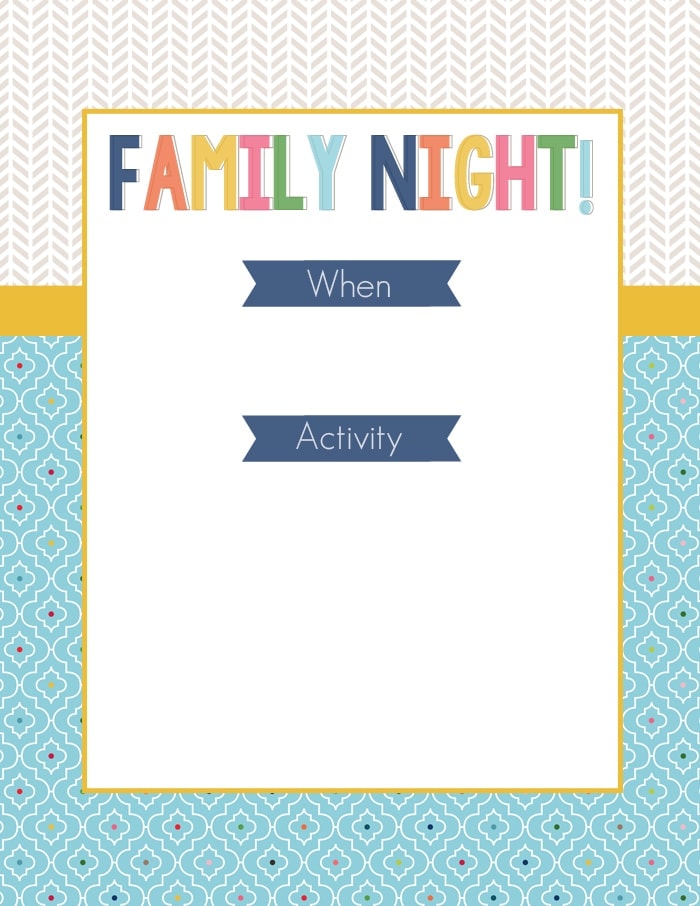 Family Night Printable