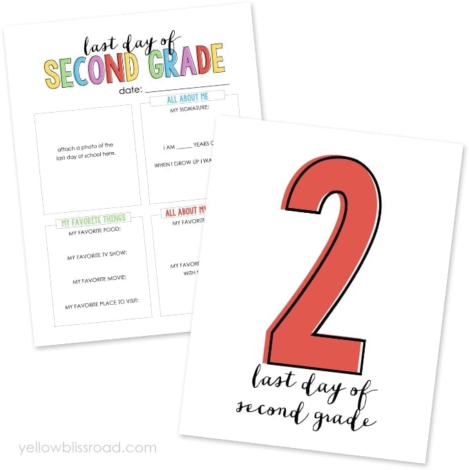 Printables for the Last Day of School