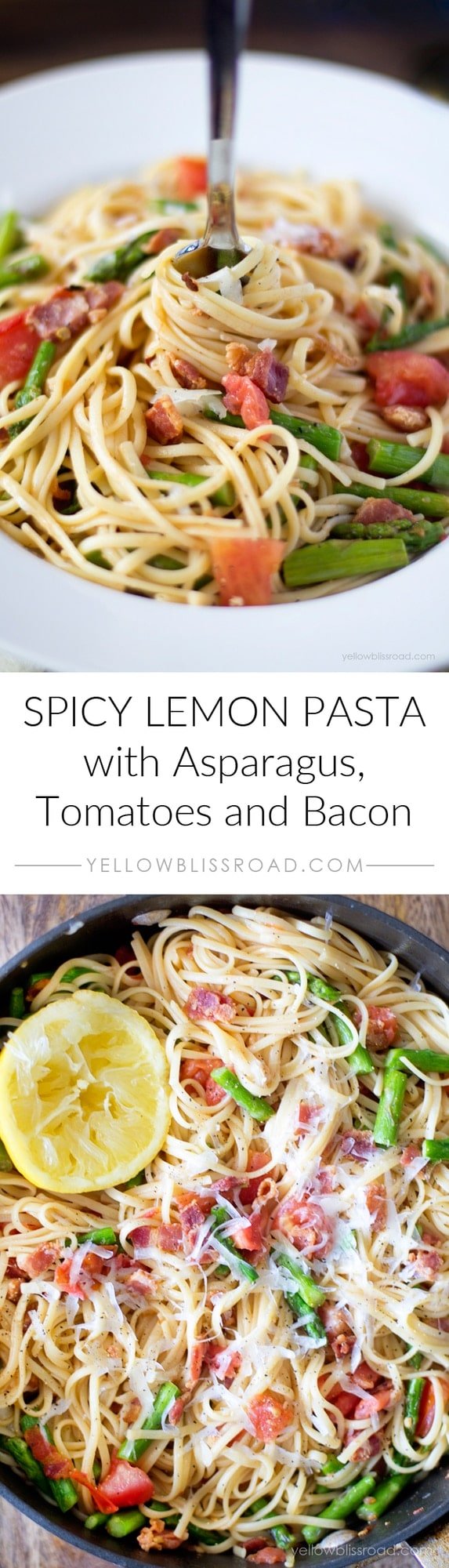 Spicy Lemon, Asparagus & Bacon Pasta