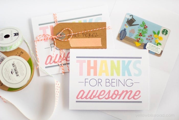 Thank you note cards