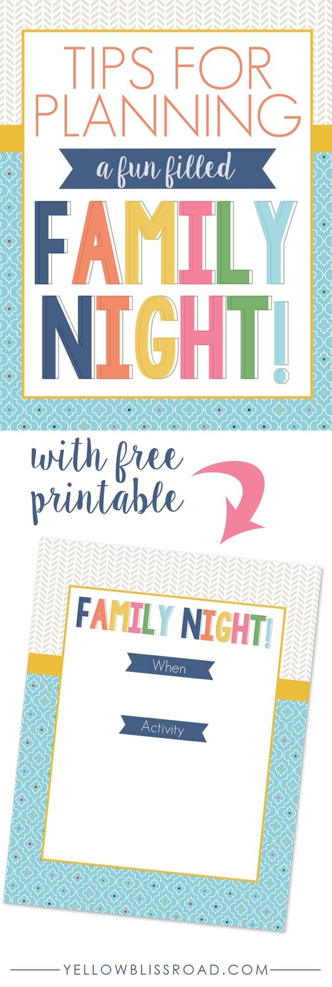 Tips for Planning a Fun Filled Family Night with Free Printable