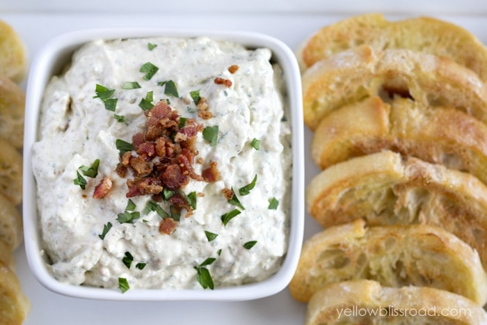 Carmelized Onion, Bacon and Goat Cheese Dip - Yellow Bliss Road