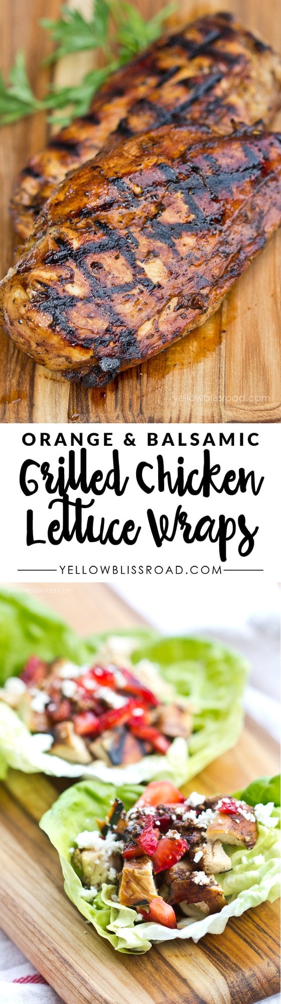 Balsamic Grilled Chicken Lettuce Wraps pinterest collage