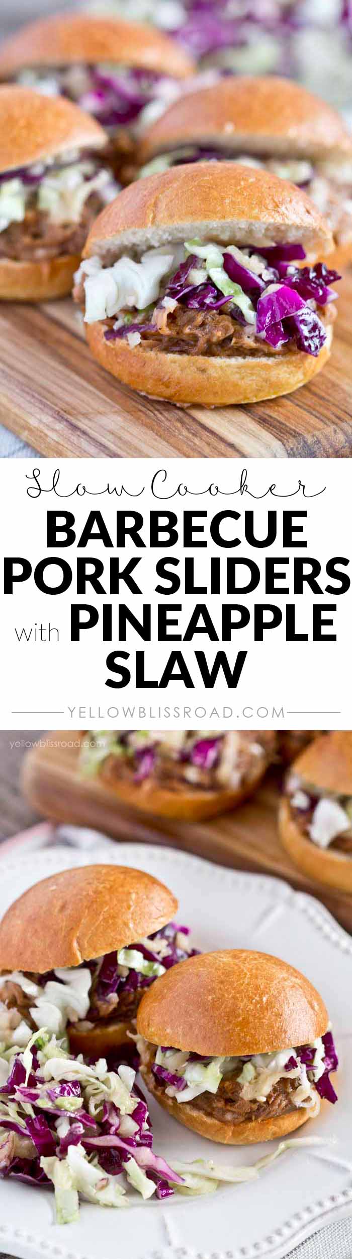 Slow Cooker Barbecue Pork Sliders with Pineapple Slaw