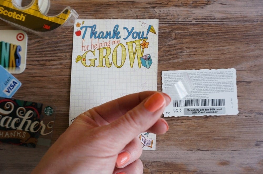 Free thank you gift card printable for a teacher