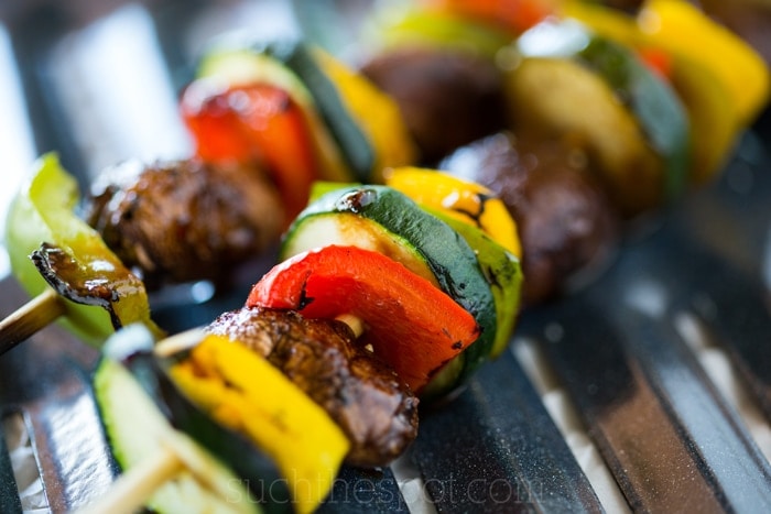 Grilled veggie kebabs