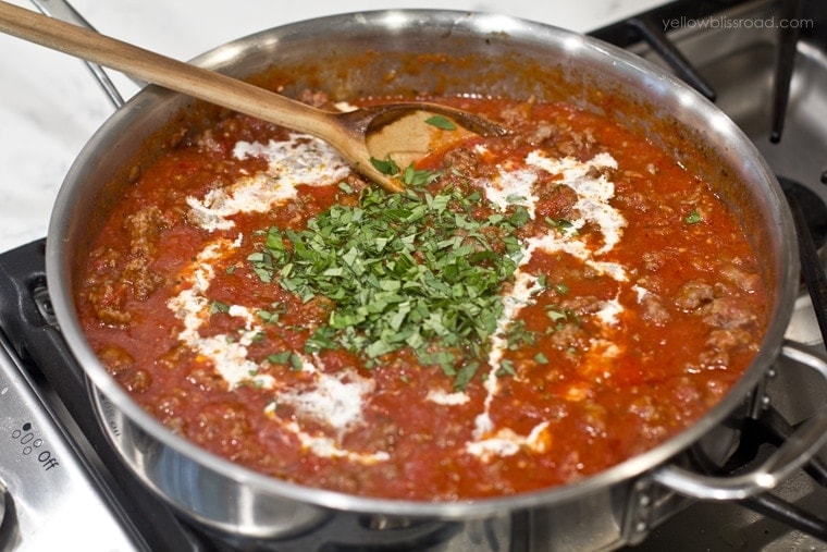 Basil Spaghetti Meat Sauce