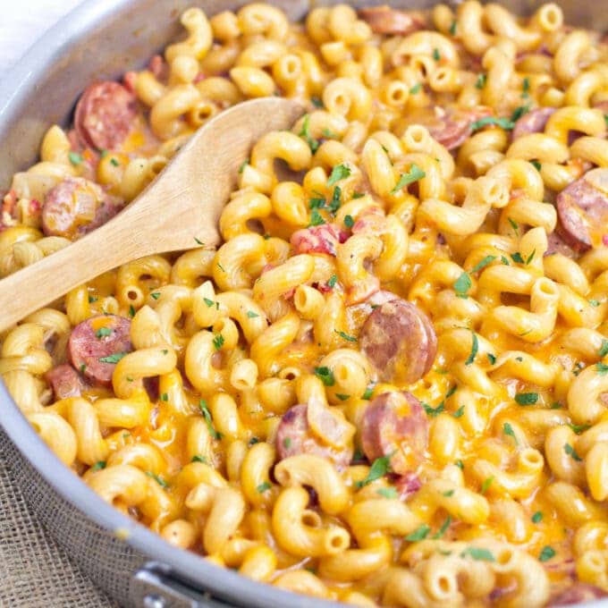 One Pan Chicken Apple Sausage Pasta