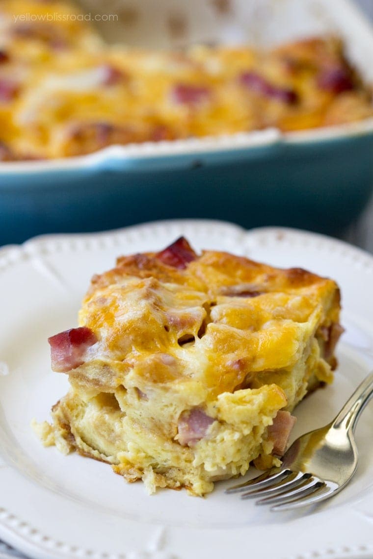 Ham and Cheese Croissant Casserole