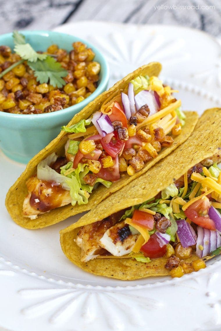 Oven Baked BBQ Chicken Tacos