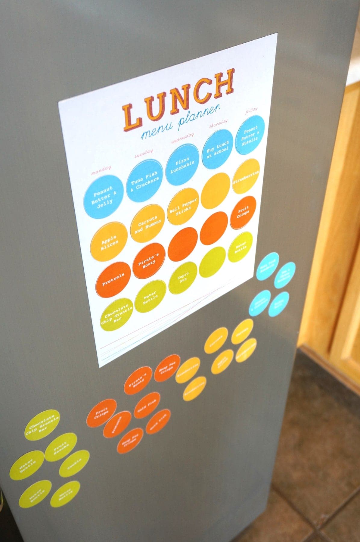 Printable, School Lunch Planner Yellow Bliss Road