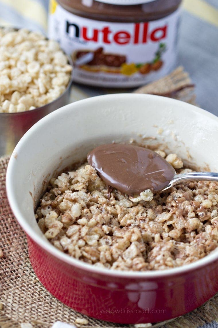 Single Serve Microwaveable Nutella Rice Krispie Treat