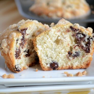 A close up of Chocolate Chip Muffins