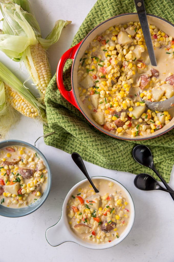 Bowls full of Corn Chowder