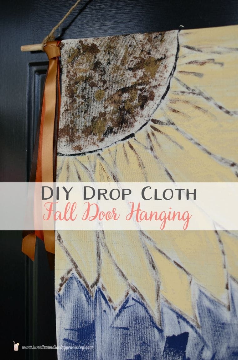 diy drop cloth fall door hanging