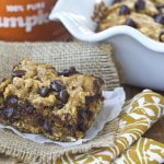 A close up of oatmeal pumpkin bars