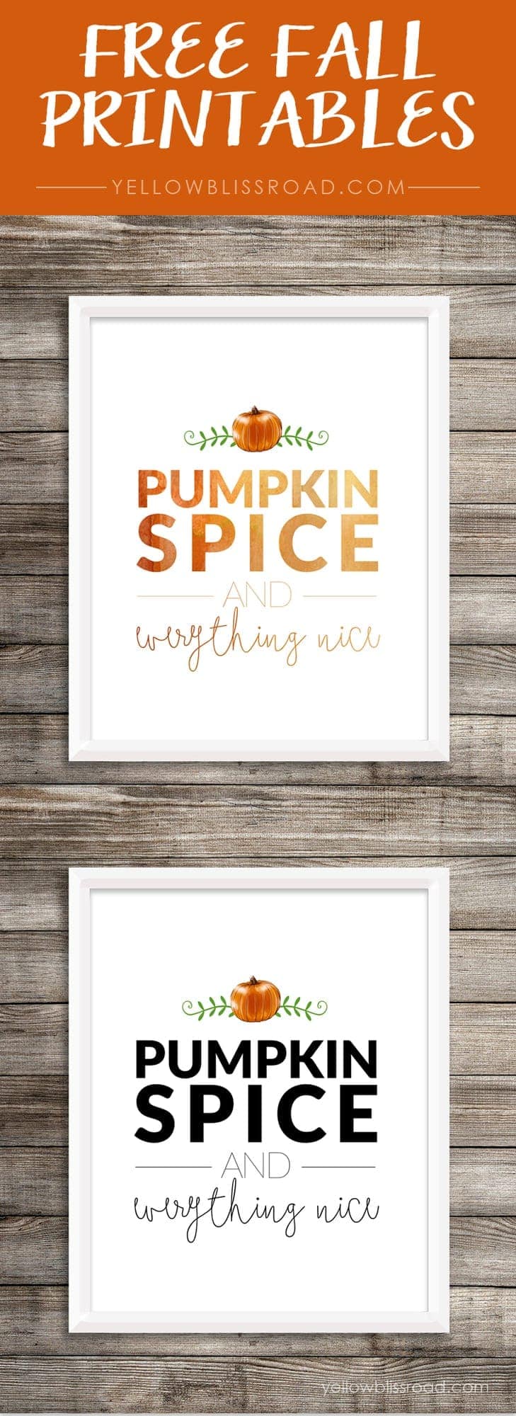 Pumpkin Spice and Everything Nice Printables for Fall