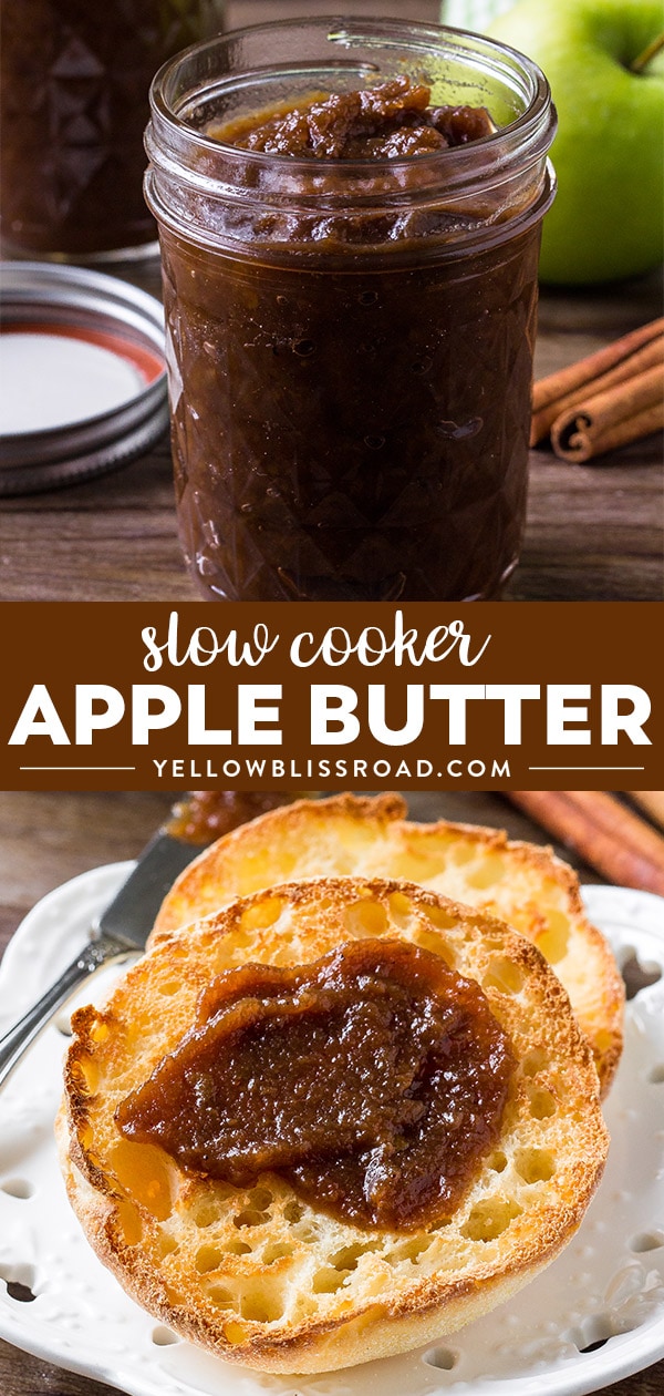 Social media image of slow cooker apple butter