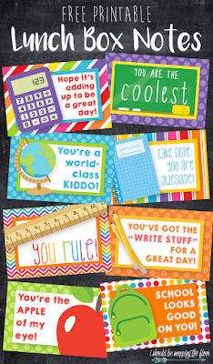 Printable lunch box notes