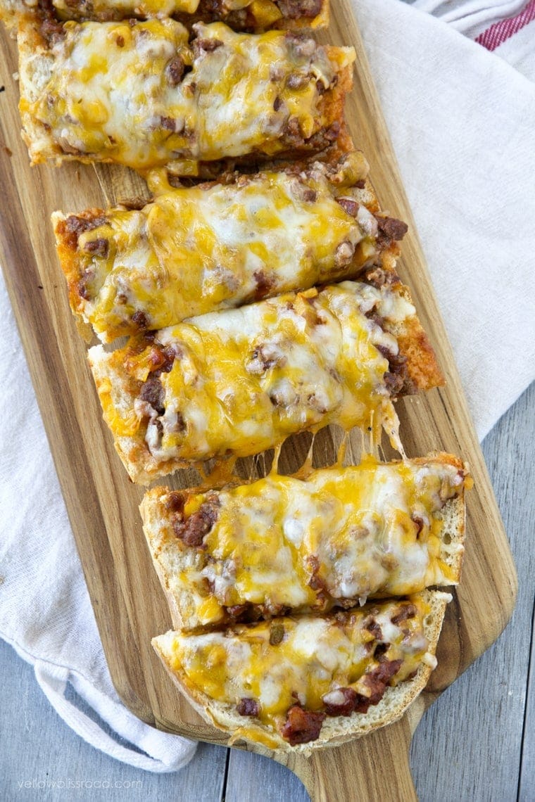 Cheesy Sloppy Joe French Bread Pizza