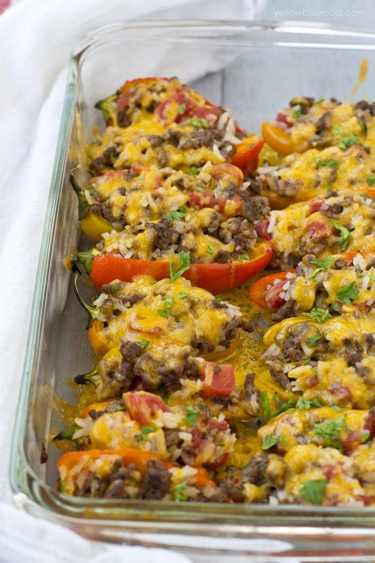 Easy Meal Idea - Stuffed Min Sweet Peppers