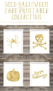 Gold Halloween Free Printable Collection