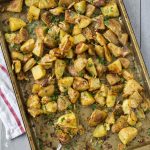 A pan filled with Roasted Potatoes
