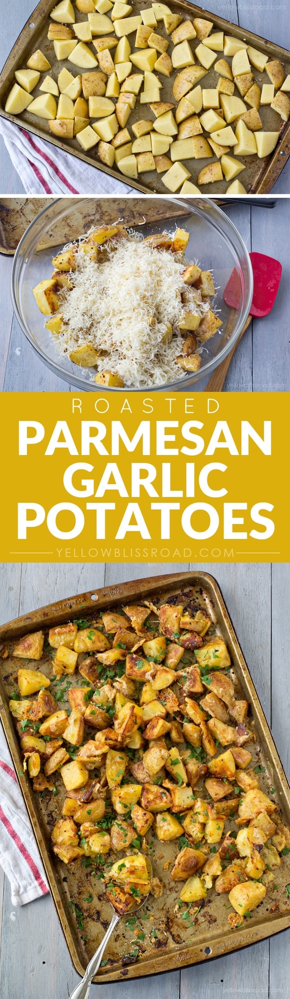 Oven Roasted Parmesan Garlic Potatoes - Yellow Bliss Road