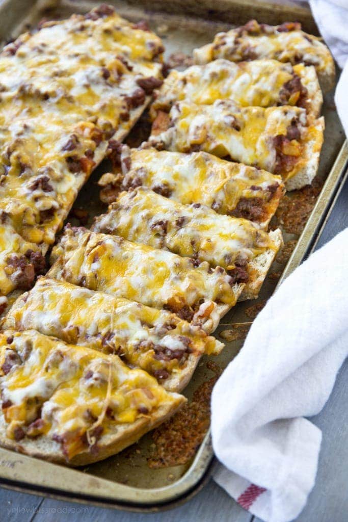 sloppy joe french bread pizza