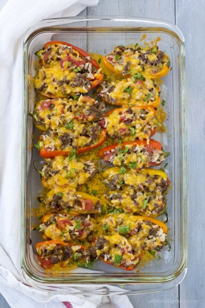 Stuffed Mini Peppers with Ground Beef