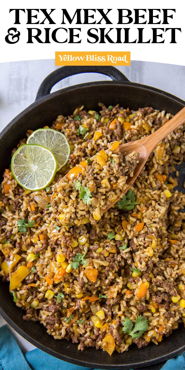 Tex Mex Ground Beef and Rice Skillet