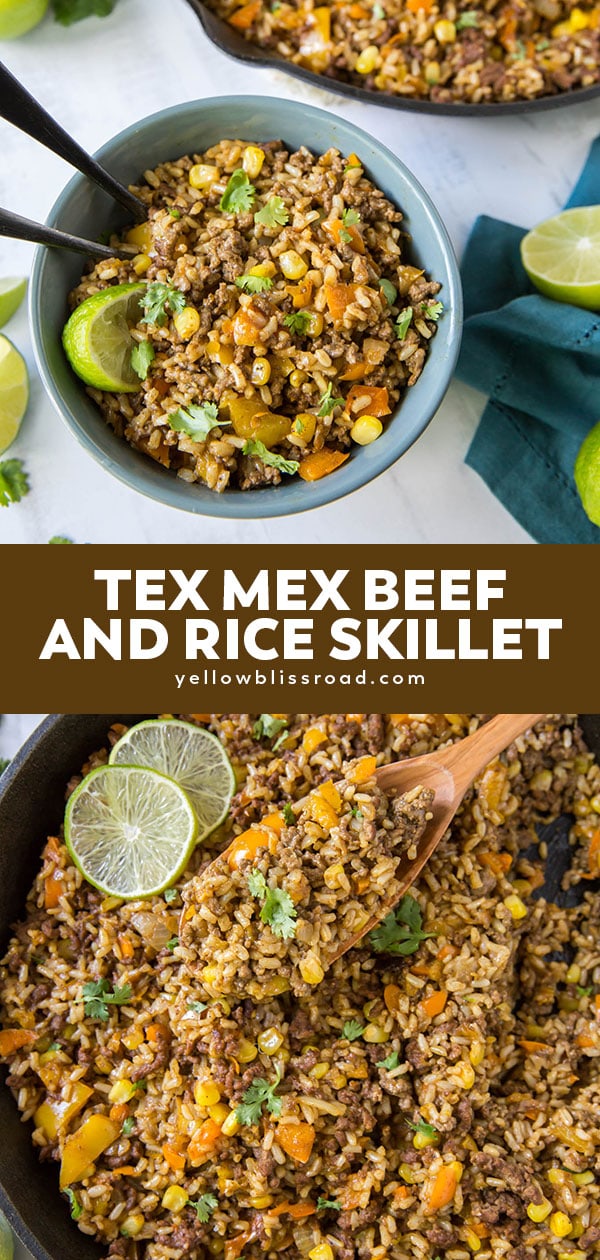 Tex Mex Ground Beef and Rice Skillet