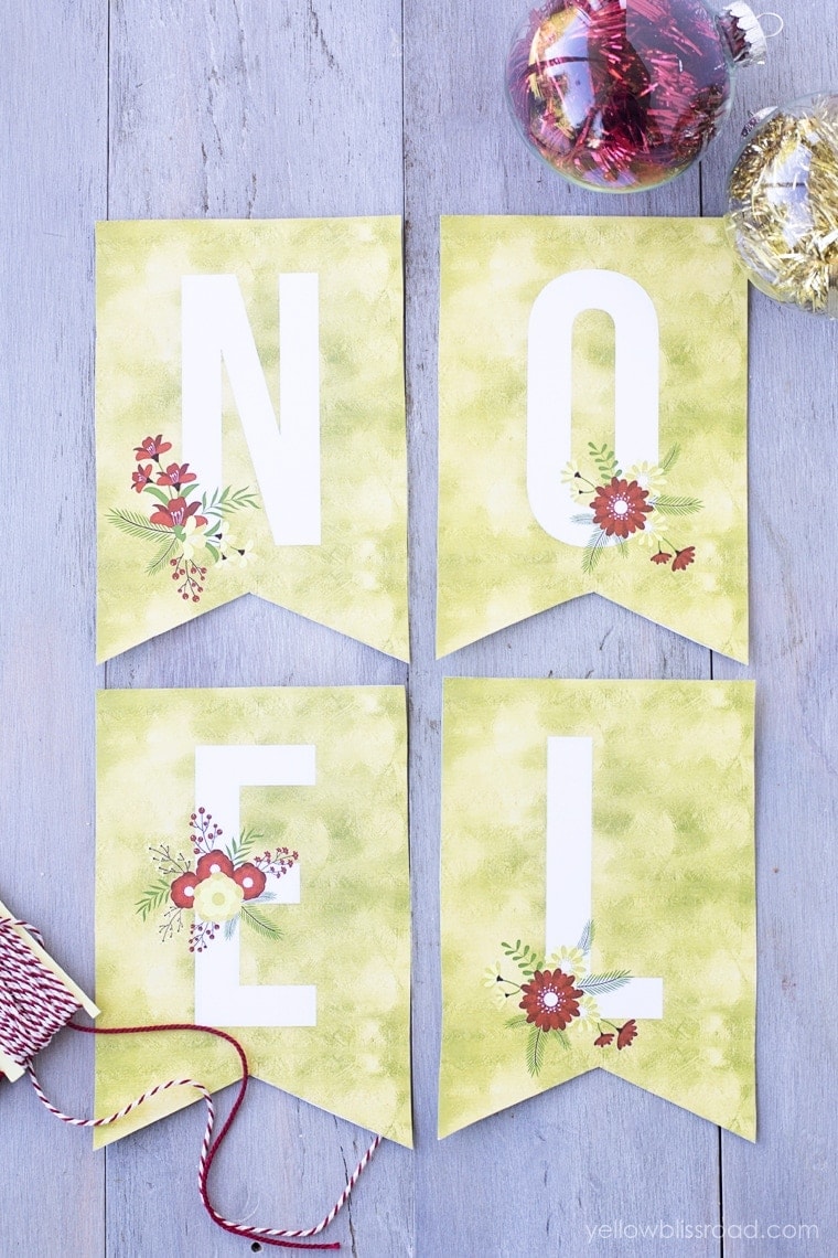 Gold Foil Noel Banner