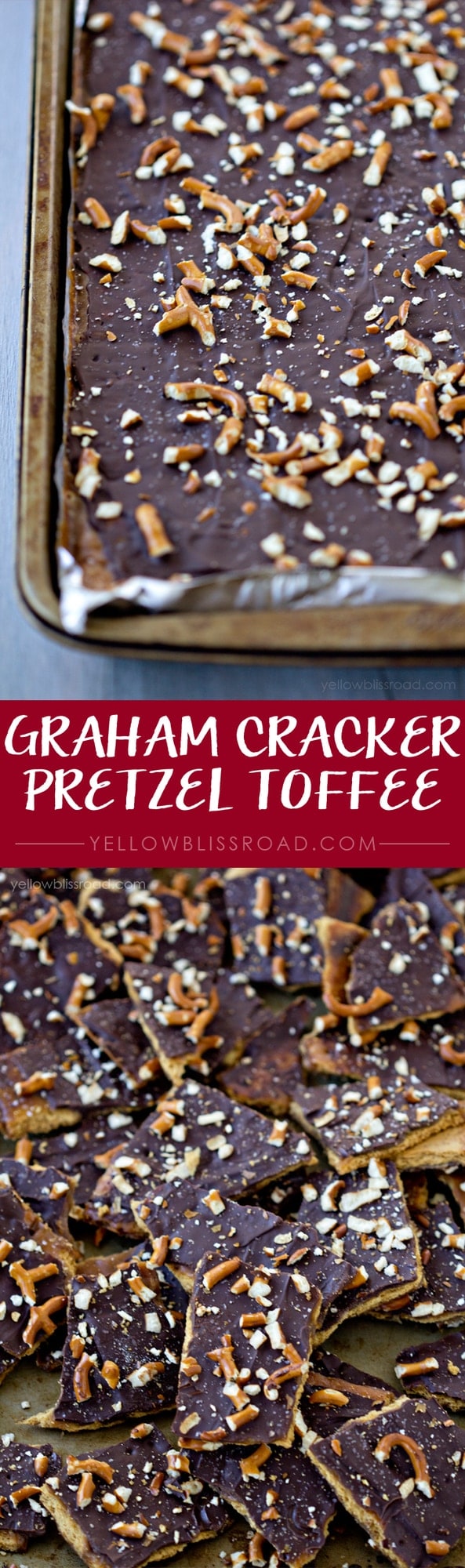 Salted Graham Cracker Pretzel Toffee Yellow Bliss Road