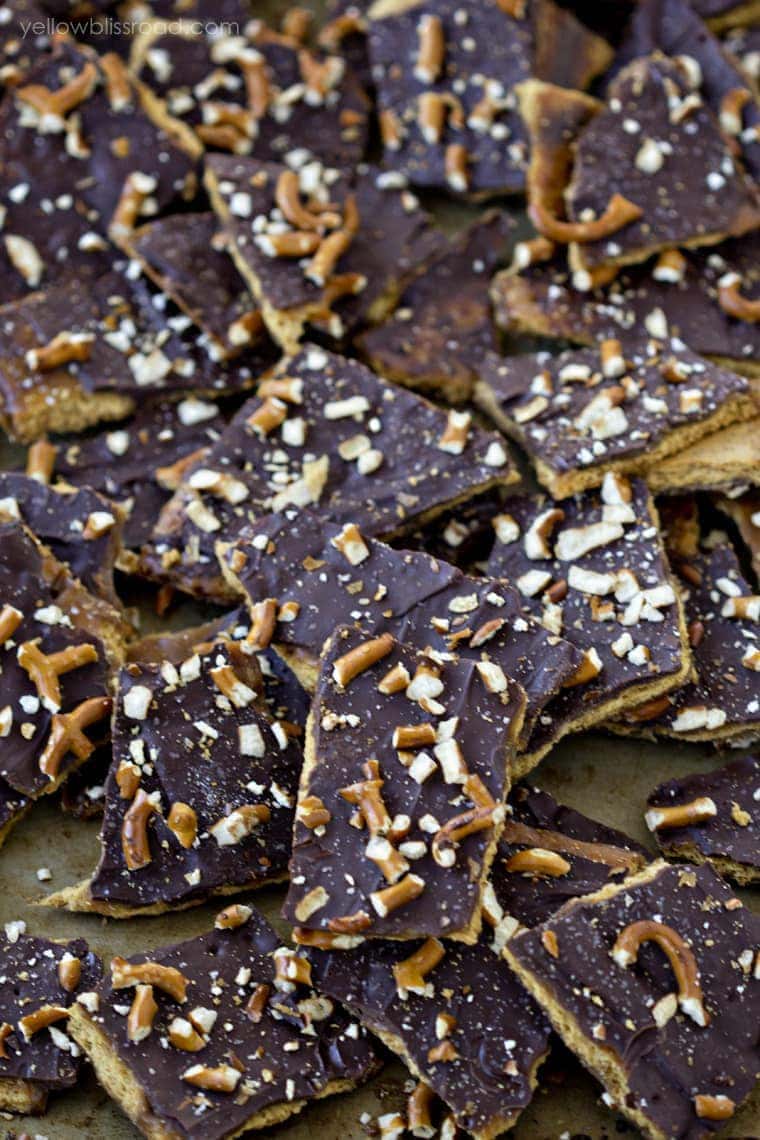 salted graham cracker pretzel toffee