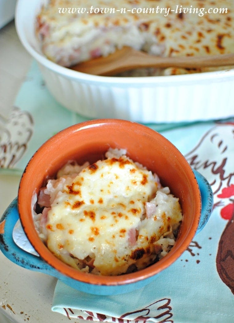 baked ham and cheese rice casserole