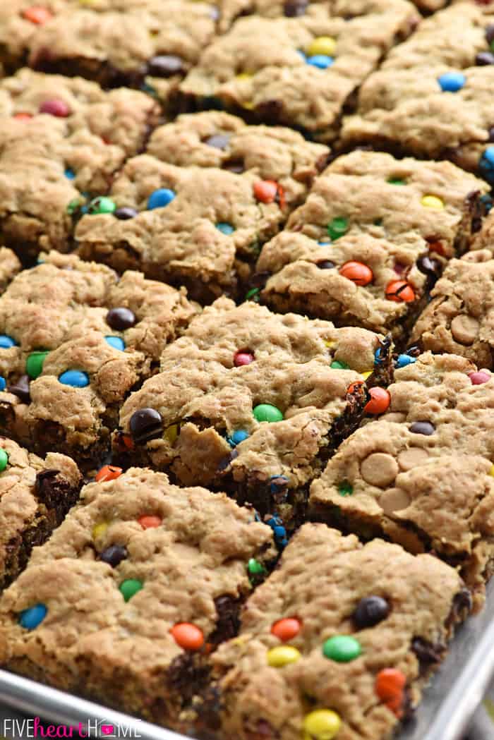 A close up of Monster Cookie Bars