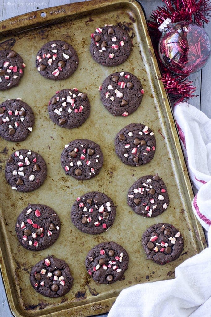 Peppermint Double Chocolate Cookies