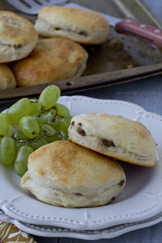 Sausage and Cheese Stuffed Biscuits