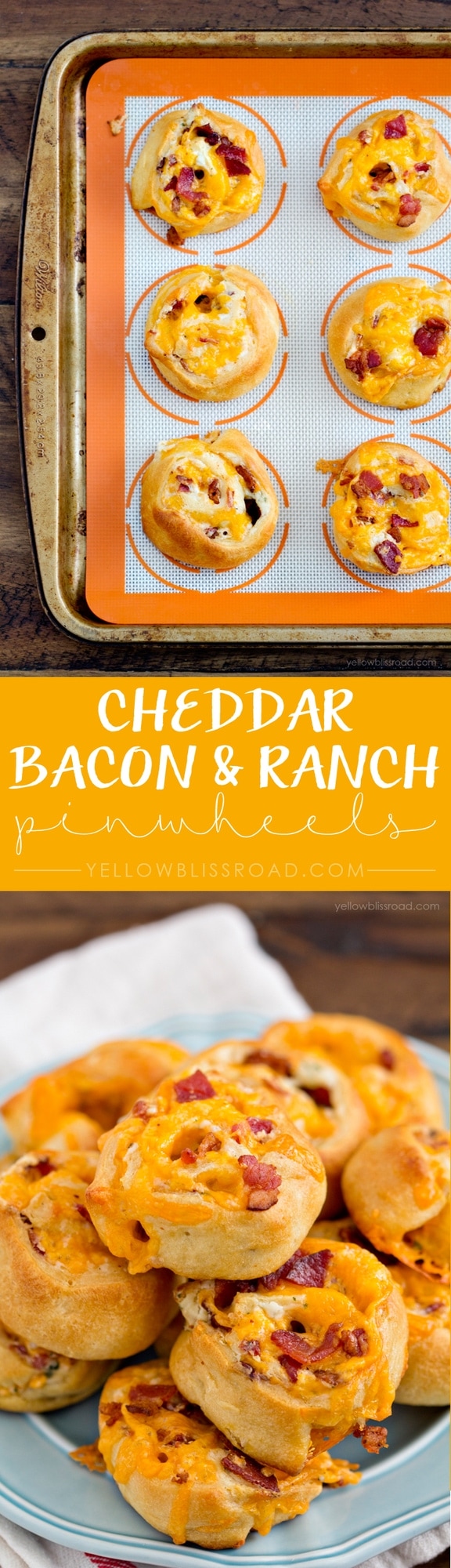 Cheddar Bacon & Ranch Pinwheel Appetizer Recipe - perfect for holiday parties or game day get togethers