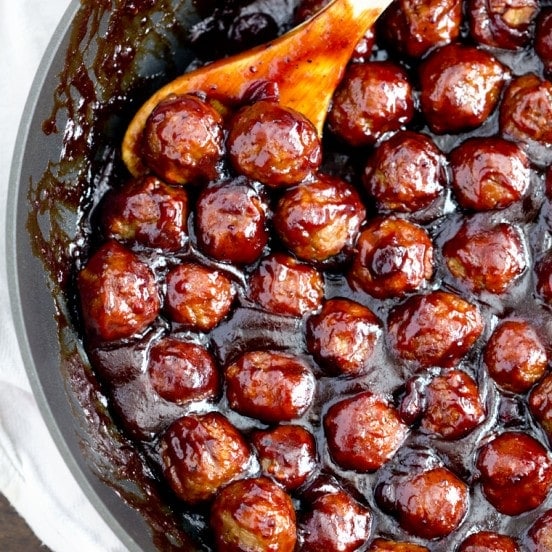 Easy BBQ Cranberry Meatballs (Stovetop or Slow Cooker)