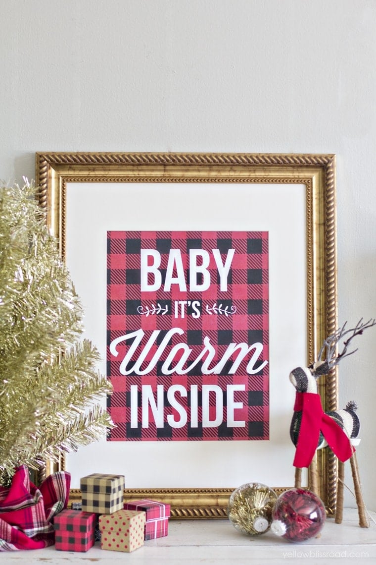 Free printable buffalo check baby it's warm inside