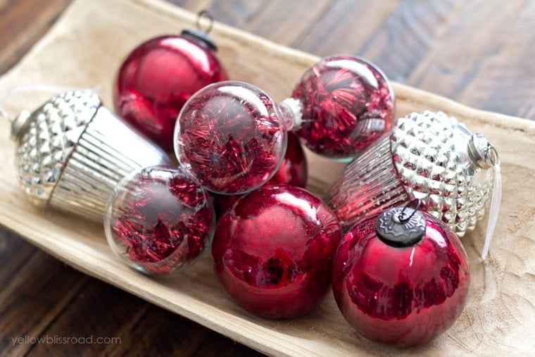 Glass Ornament Centerpiece