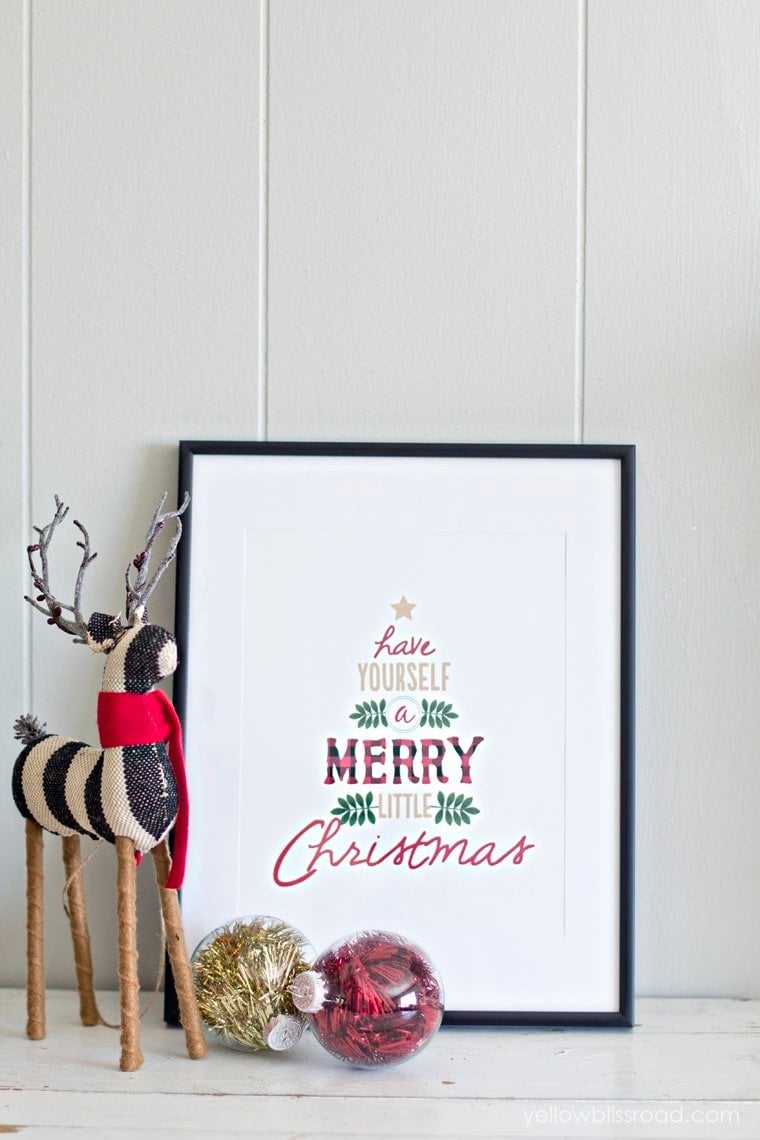 Have yourself a merry little christmas rustic sign (free printable)