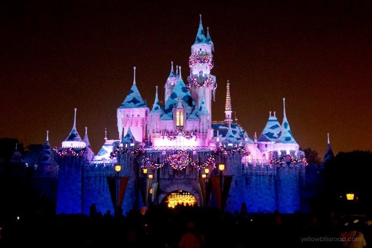 Sleeping Beauty's Castle at Disneyland at Christmas