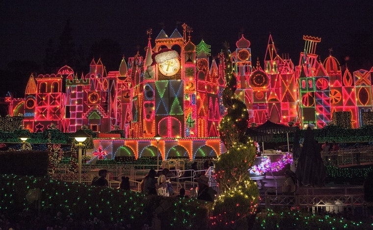 “IT’S A SMALL WORLD” HOLIDAY (ANAHEIM, Calif.) – Guests will discover how the spirit of the season unites cultures across the globe as they sail through “it’s a small world” Holiday, just one of the many festive features at the Disneyland park during the holidays. The Holidays are a magical time to create unforgettable memories with loved ones at the Disneyland Resort. This merry season runs Nov. 13 through Jan. 6, 2016, as Disneyland park becomes a dazzling winter wonderland with festive décor, holiday-themed treats and attractions transformed for the season – “it’s a small world” Holiday and Haunted Mansion Holiday. This year, the Diamond Celebration adds even more sparkle to the exciting entertainment, which includes “A Christmas Fantasy” parade, “Disney ¡Viva Navidad!,” “Paint the Night” nighttime parade and the “Disneyland Forever” fireworks spectacular. (Paul Hiffmeyer/Disneyland Resort)