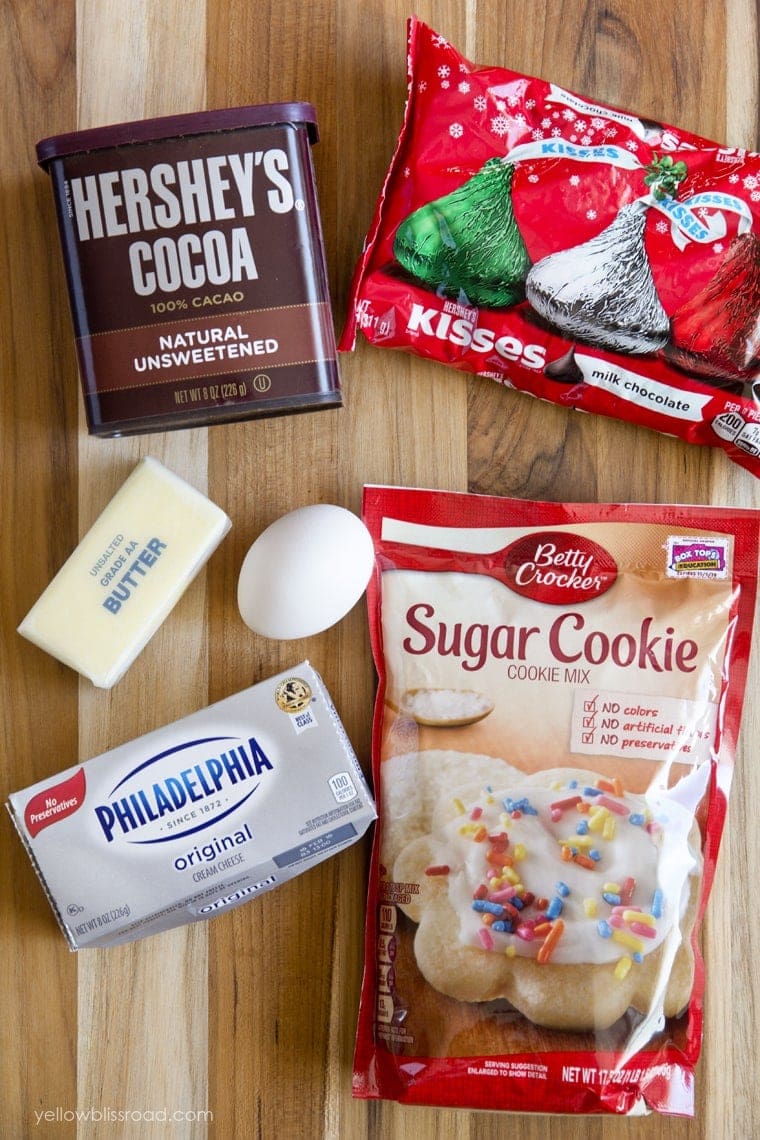 Chocolate Sugar Cookie Blossoms Ingredients