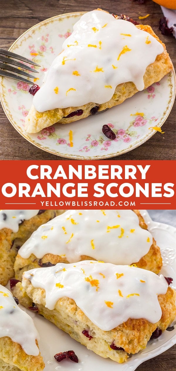 These Cranberry Orange Scones are buttery, tender and flaky with a creamy orange glaze, and they are the perfect breakfast for Christmas morning! (Collage)