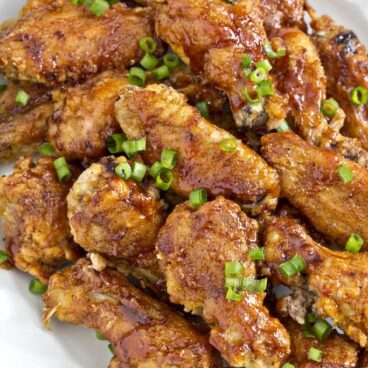 A plate of chicken wings
