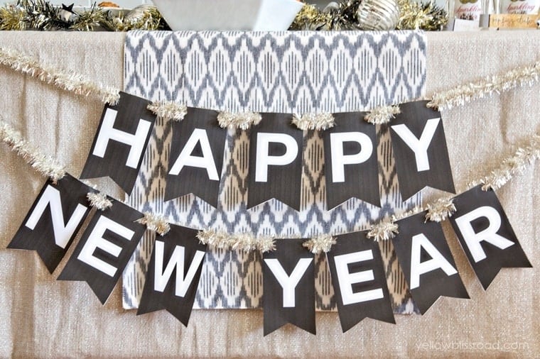 Happy New Year Printable Banner